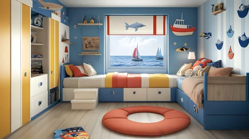 Marine-Themed Children's Bedroom Design