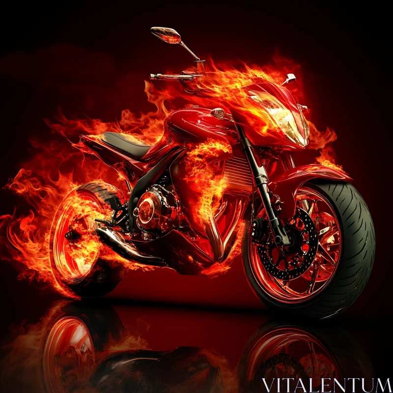 AI ART Motorcycle Ablaze: A Fiery Spectacle