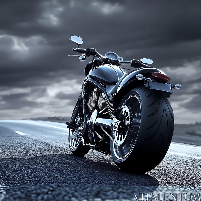 Motorcycle on a Road AI Image