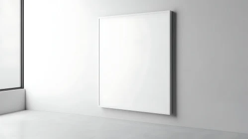 Contemporary Art Installation with White Canvas