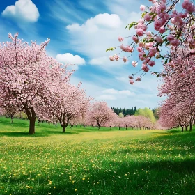 Pink Blossoms Meadow