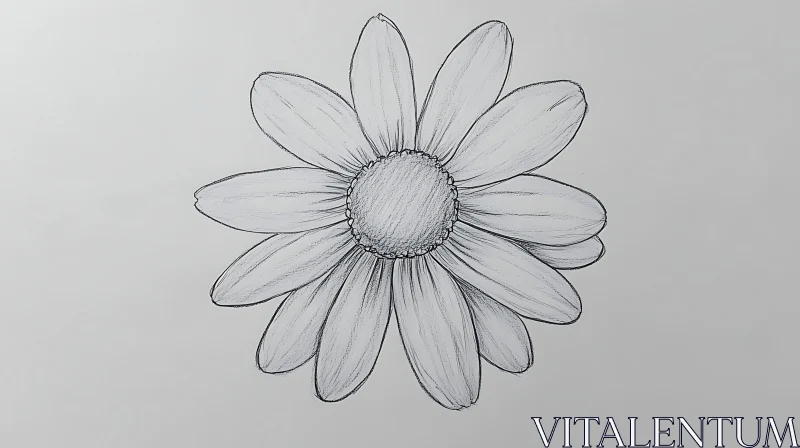 Detailed Flower Drawing in Pencil AI Image