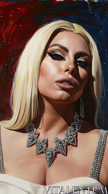 AI ART Lady Gaga in Glamorous Portrait