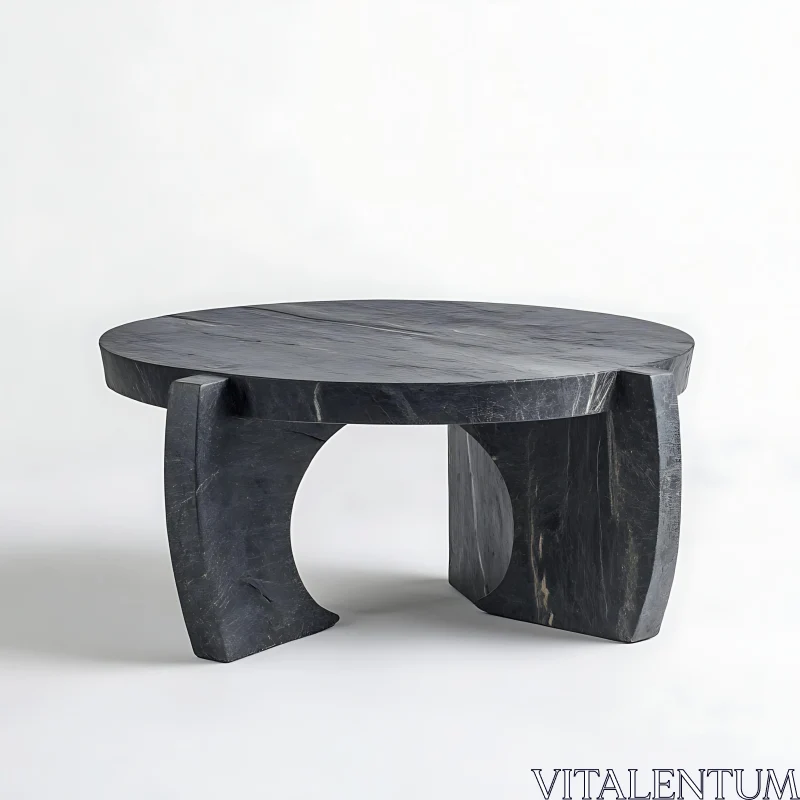 AI ART Sculptural Dark Marble Low Table Design