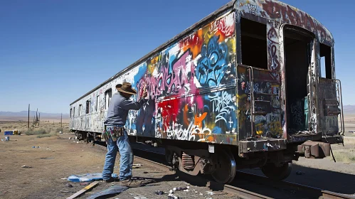 Street Art on a Deserted Train