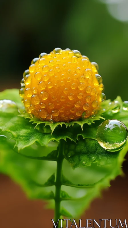 Captivating Image of Yellow Flower with Water Droplets AI Image
