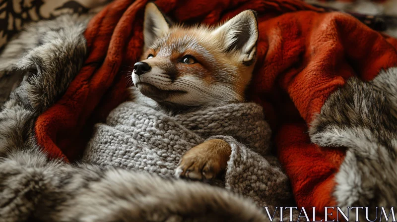 Fox in Scarf AI Image