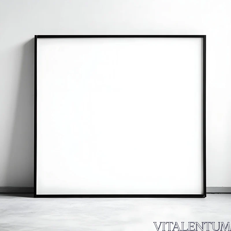 Empty Frame Leaning on White Wall AI Image