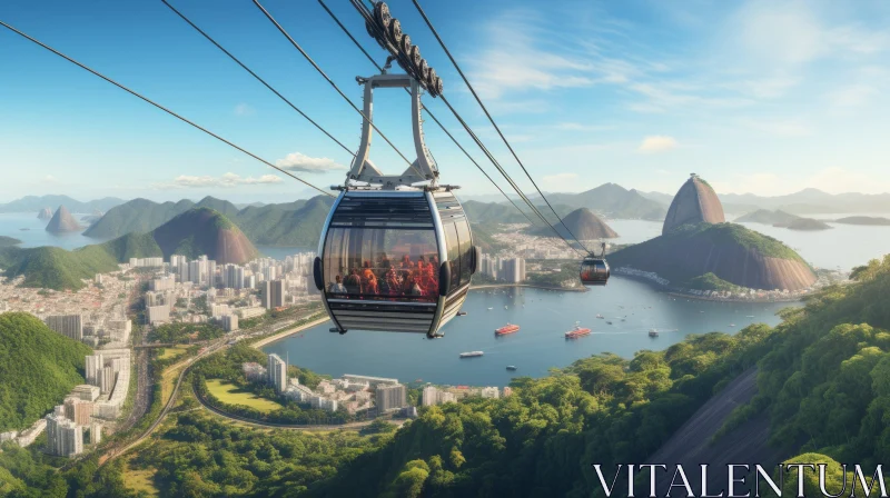 Gondolas over the City in Beautiful Brazil: Photorealistic Renderings AI Image