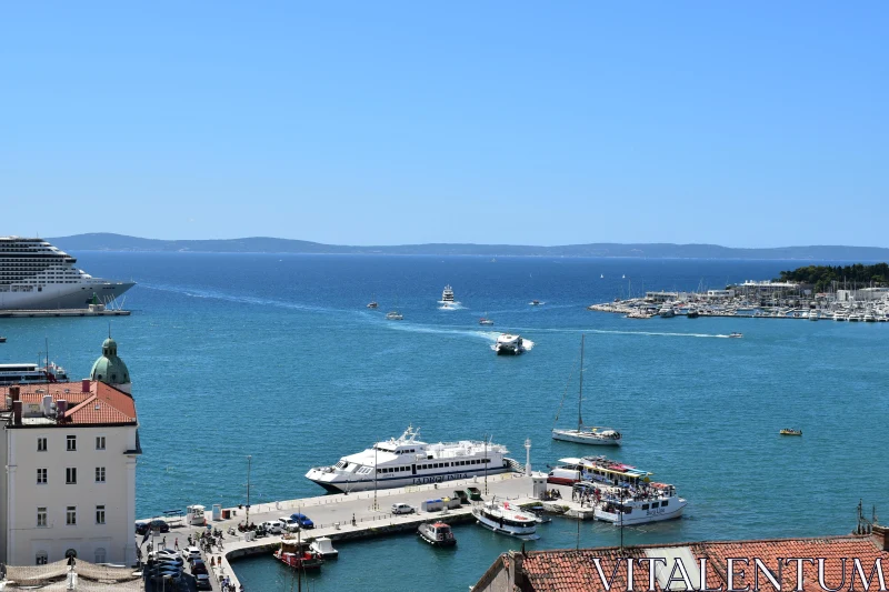 Charming Coastal Scene in Split Free Stock Photo