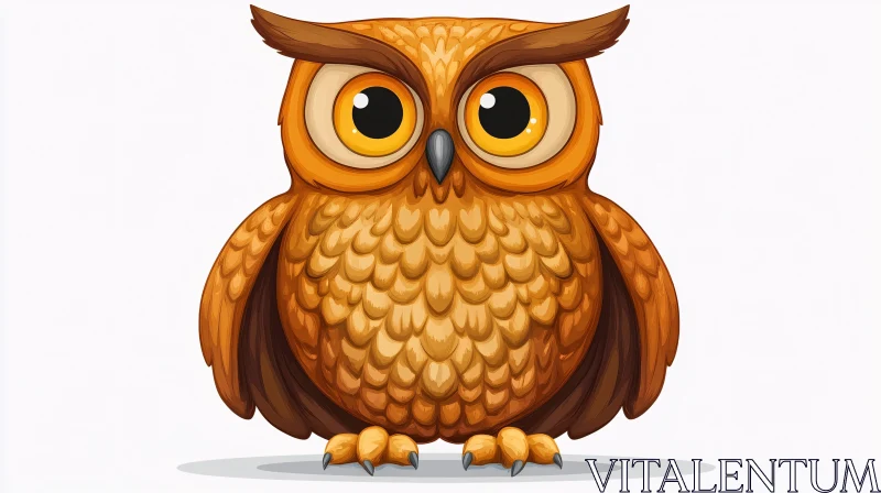 AI ART Charming Cartoon Owl Art