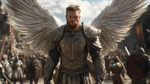Armored Angel Warrior with Wings