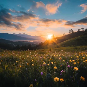 Scenic Mountain View at Dawn