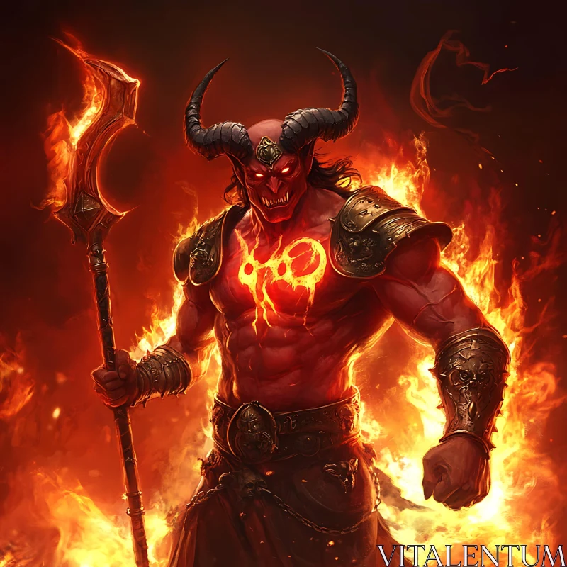 AI ART Demon in Fire: A Portrait of Darkness