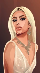 Glamorous Lady Gaga Illustration