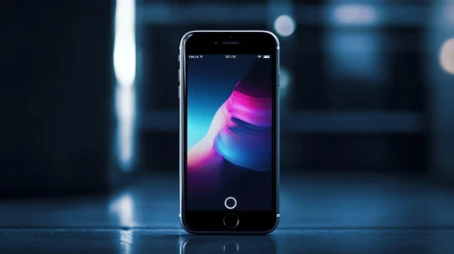 Mobile Device Displaying Abstract Art