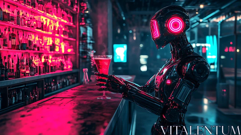 AI ART Futuristic Robot Bartender