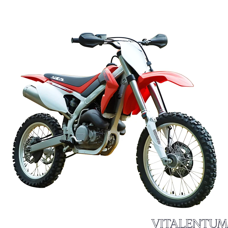 Off-Road Motorcycle on White Background AI Image