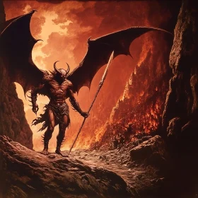 Demon's Stand in Fiery Hellscape