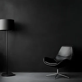 Minimalist Interior with Chair and Lamp