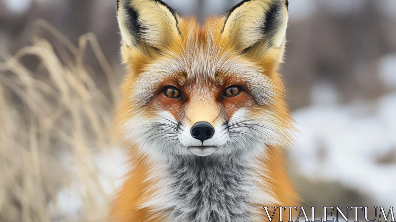 Red Fox Face Close-Up AI Image