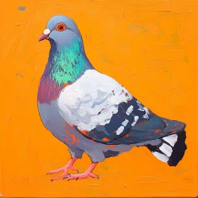 Pigeon Painting with Bold Brushstrokes