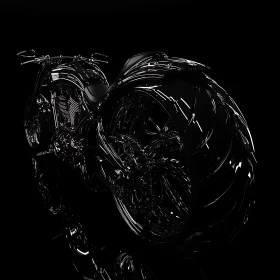Sleek Chrome Motorcycle Art