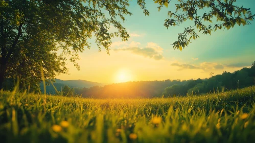 Sunlit Field Landscape