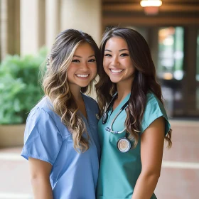 Two Medical Staff Smiling