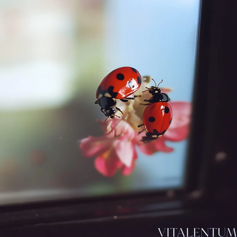 AI ART Ladybugs on Bloom