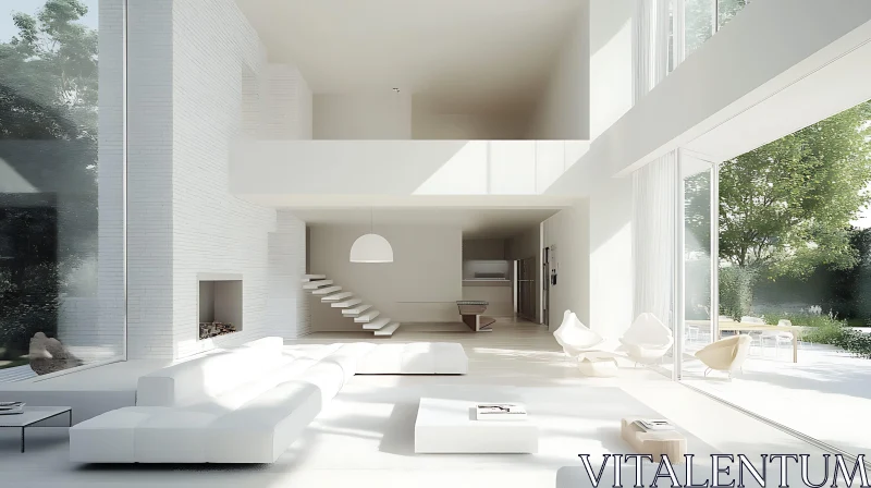 AI ART Serene White Interior with Natural Light