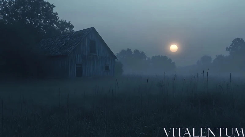 Ethereal House Under Moonlight AI Image