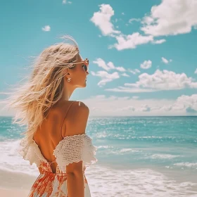 Blonde Woman by the Sea