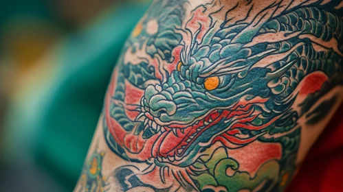 Vibrant Dragon Tattoo Design