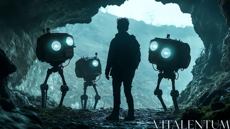 Cave Robots and a Silhouette AI Image