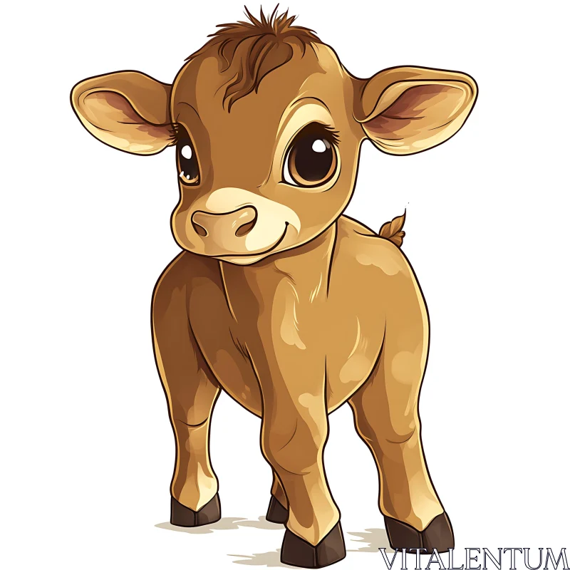 AI ART Charming Calf Vector Art