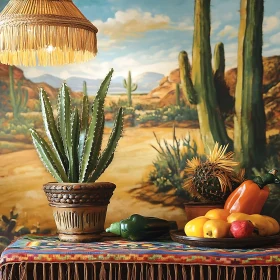 Cactus and Fruits Still Life