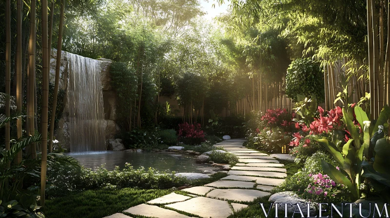 Peaceful Garden Retreat AI Image