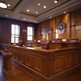 Classic Courtroom with American Symbolism