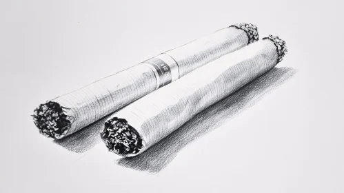 Pencil Drawing of Two Cigars