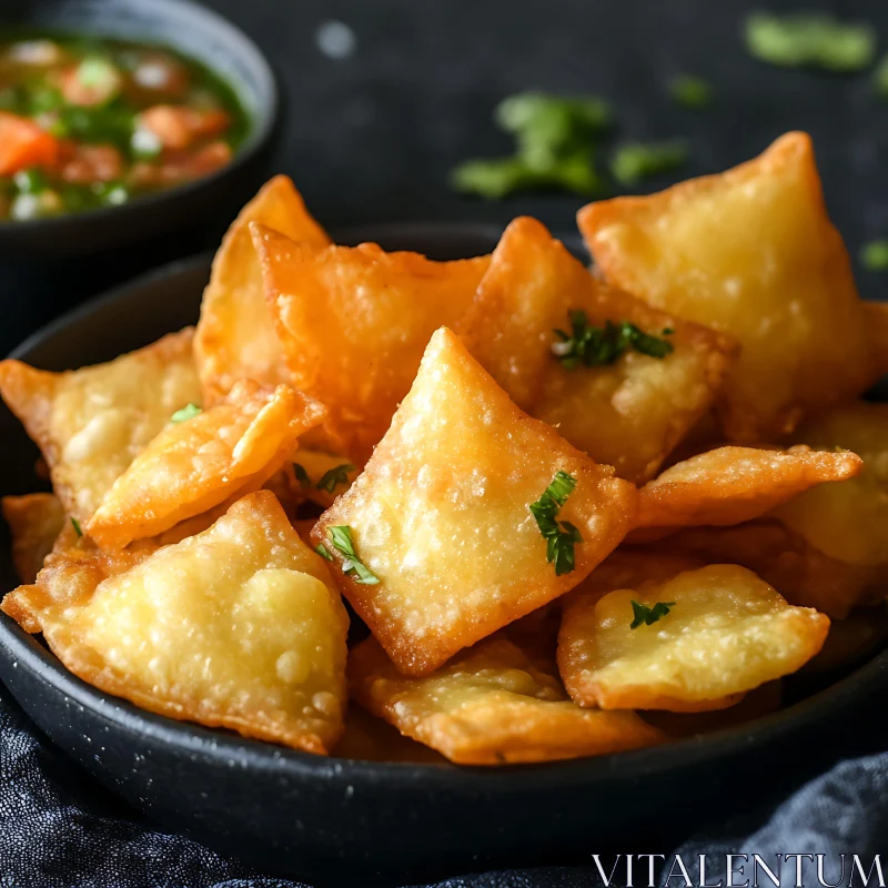 AI ART Golden Fried Appetizers with Parsley