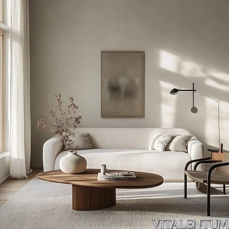 AI ART Minimalist Home Decor with Natural Light