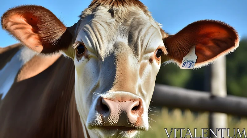 Close-Up of a Dairy Cow Face AI Image