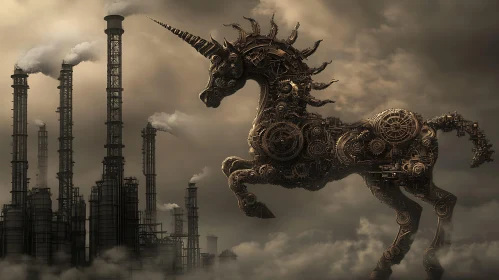 Mechanical Unicorn Art