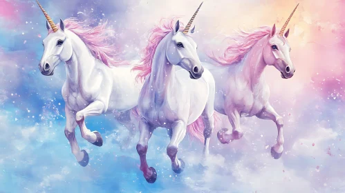 Mystical Unicorns Galloping Through a Dream