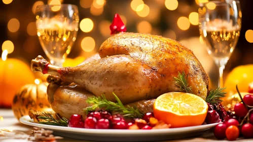 Holiday Turkey Dinner with Sparkling Drinks