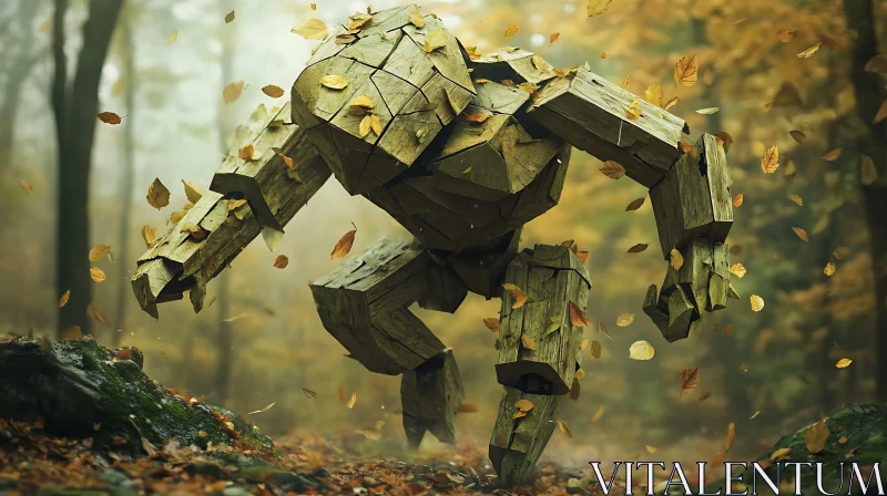 Forest Guardian of the Fallen Leaves AI Image