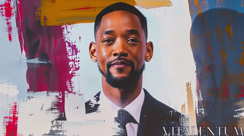 Vivid Portrait of Will Smith in Abstract Art