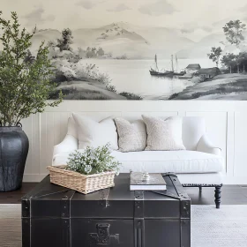 Tranquil Living Room with Vintage Accents