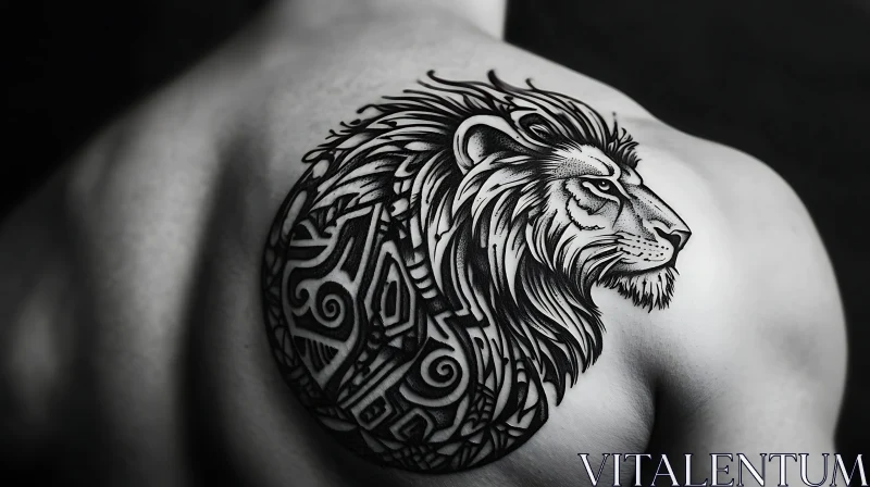 Detailed Lion Shoulder Tattoo Art